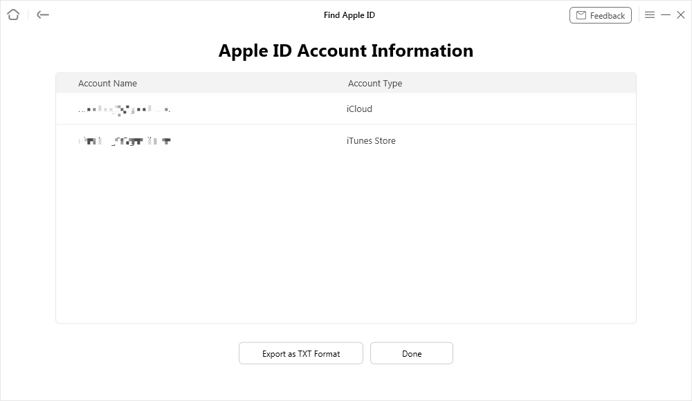 معلومات حساب Apple ID