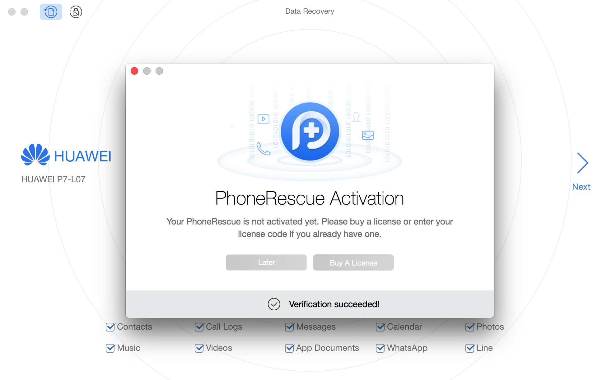 نجح في تسجيل برنامج PhoneRescue لهواتف HUAWEI