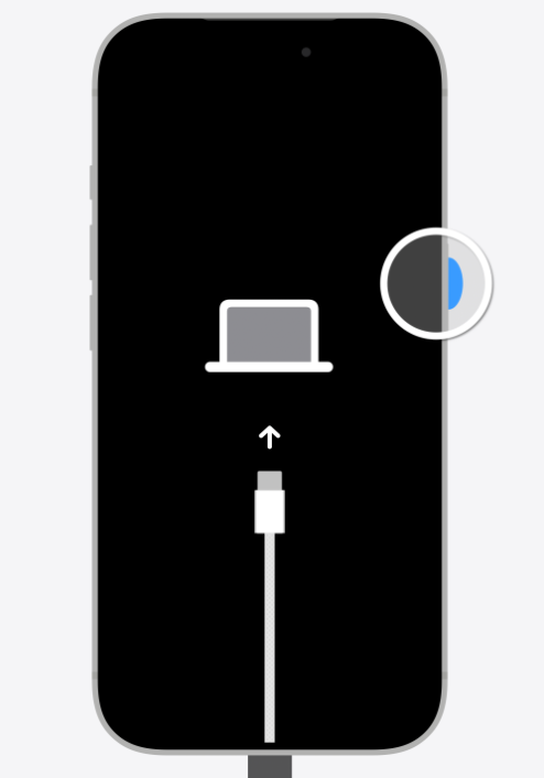 شاشة وضع الاسترداد على iPhone عند نسيان رمز الدخول