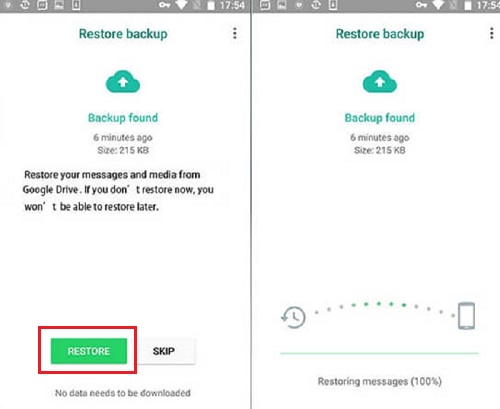 انقر على زر الاستعادة