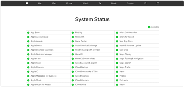 تحقق من حالة النظام