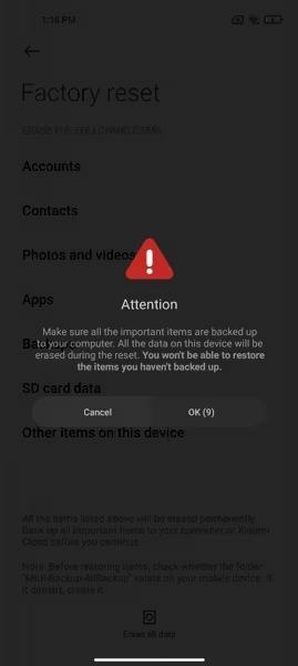 انقر على موافق على الشاشة