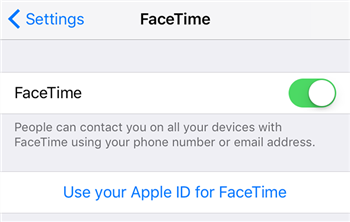 تأكد من تمكين FaceTime على جهاز iPhone
