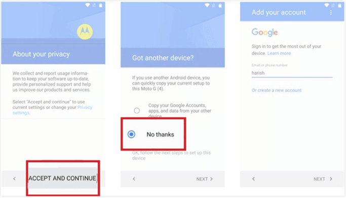 أدخل تفاصيل حساب Google