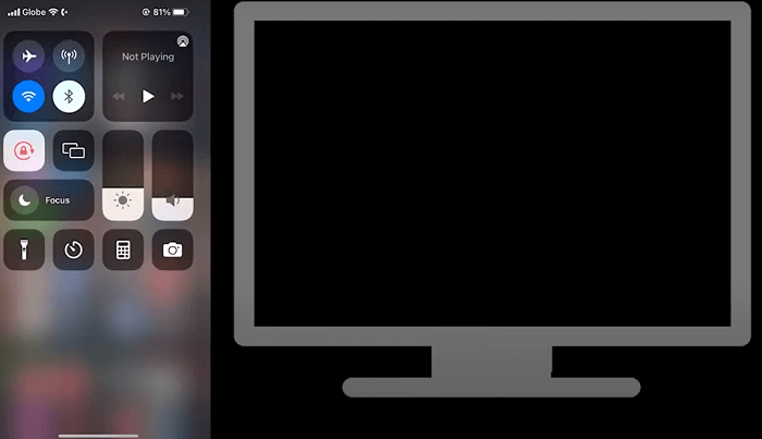 انتقل إلى خيار مرآة الشاشة على جهاز iPhone