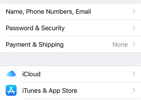 قم بالوصول إلى قسم كلمة مرور iCloud على iPhone