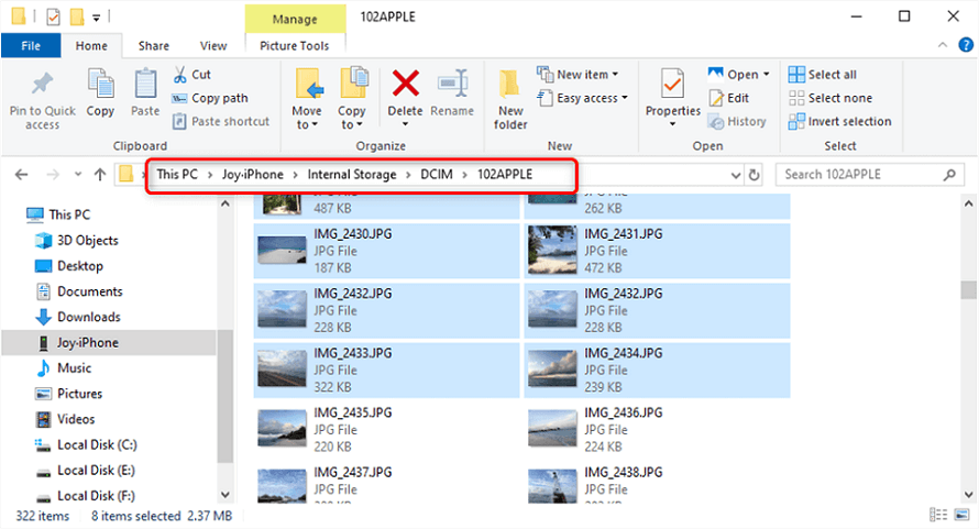 نقل الصور من الايفون الى اللابتوب باستخدام File Explorer