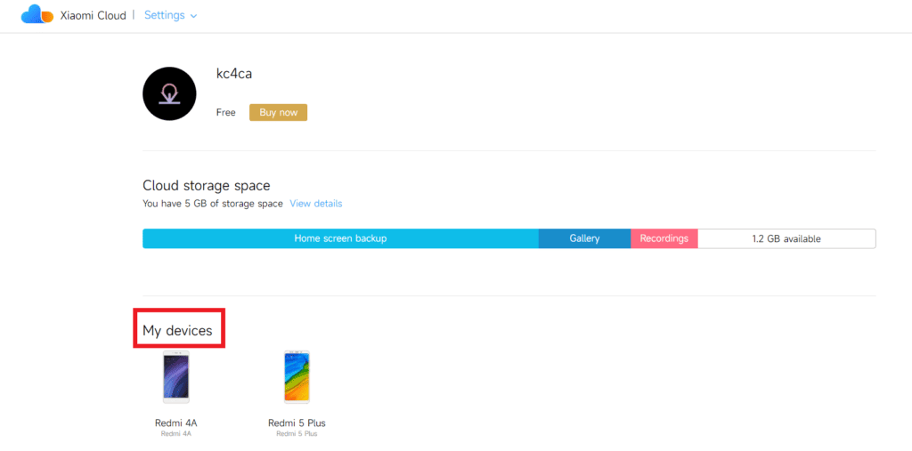 حدد موقع جهازك في Xiaomi Cloud