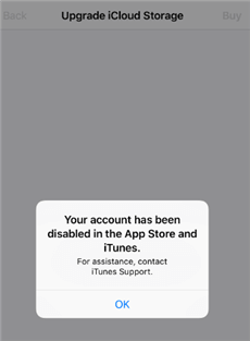 حساب iCloud مغلق