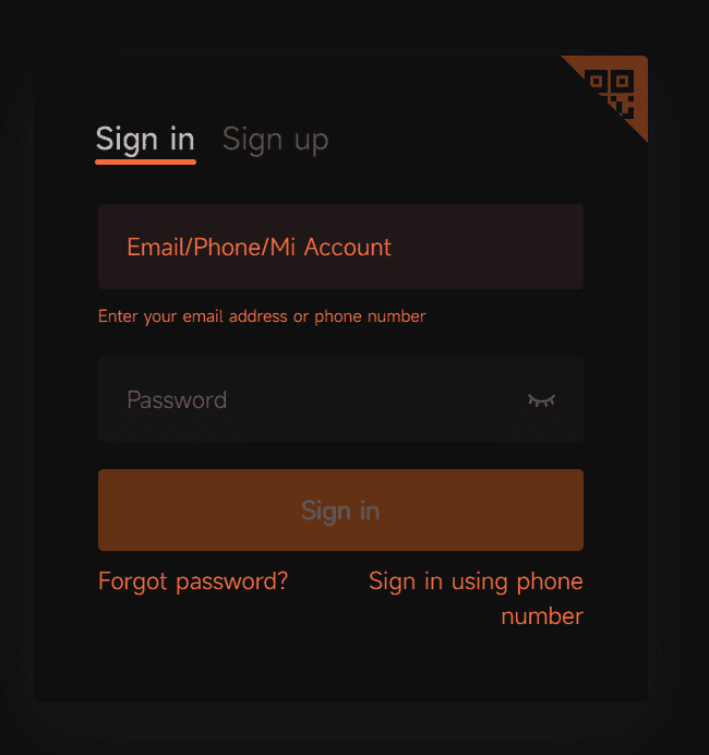 تسجيل الدخول إلى موقع Xiaomi Cloud