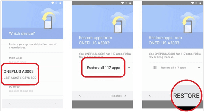 استعادة جميع تطبيقات Android