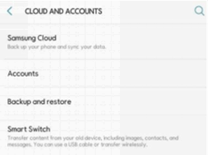 استعادة البيانات من Samsung Cloud