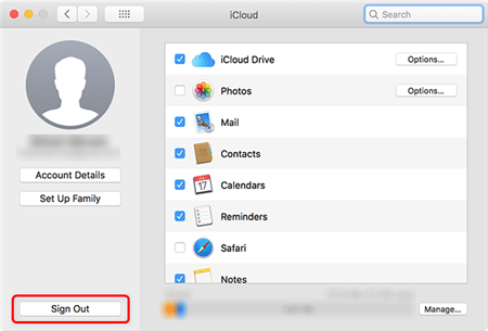 تسجيل الخروج من Apple ID على Mac