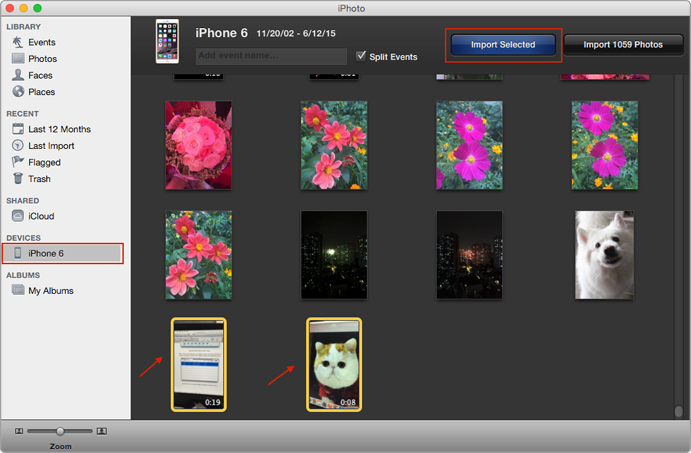نقل الفيديوهات من الأيفون 6/6s إلى الكمبيوتر باستخدام iPhoto