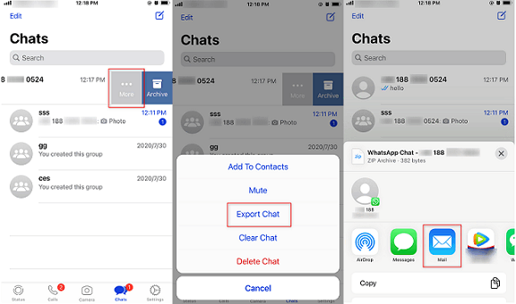 نقل الواتس اب من الايفون الى الاندرويد عبر البريد الالكتروني