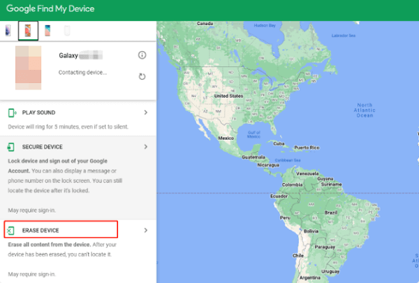 انقر فوق خيار مسح الجهاز