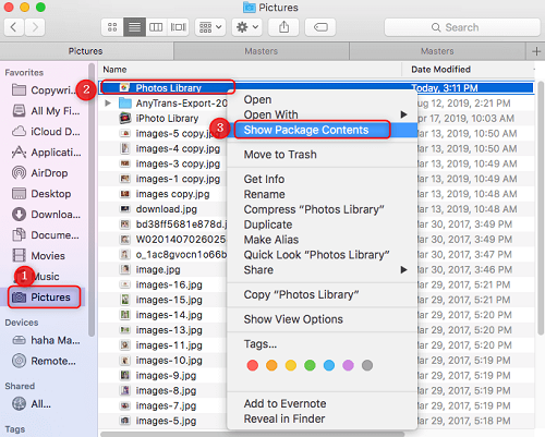 أين يتم تخزين الصور على جهاز Mac