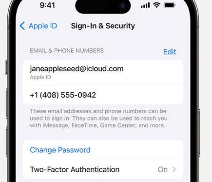 Opção Alterar Senha da Conta Apple nos Ajustes do iPhone
