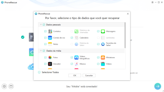Tela com vários ícones