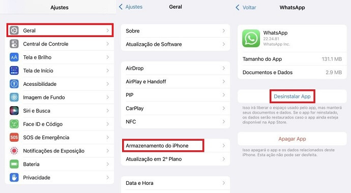 Como excluir App do iPhone no Ajustes