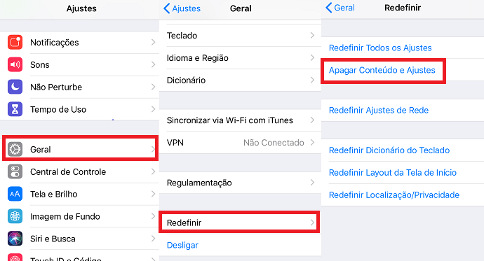 Como redefinir o iPhone, iPad ou iPod touch para os ajustes de fábrica -  Suporte da Apple (BR)