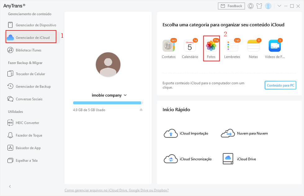 Visualizar as fotos que carregou no iCloud