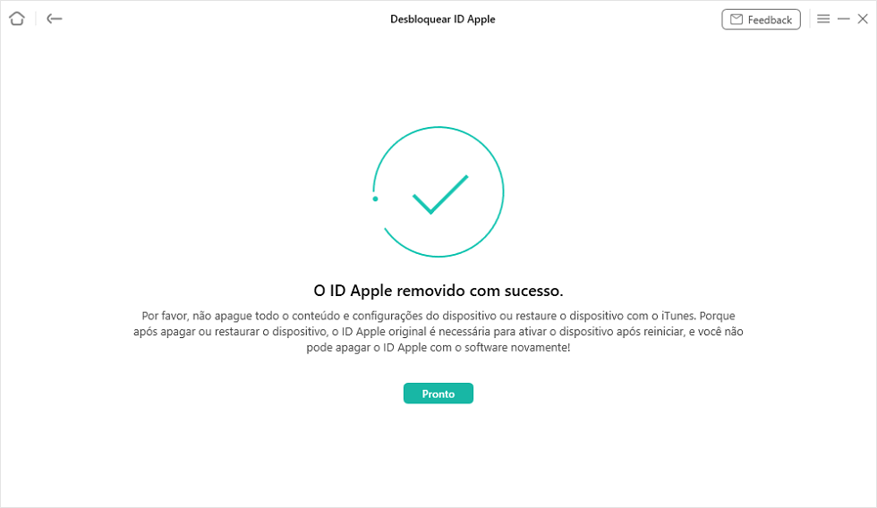 Desbloquear ID Apple com sucesso