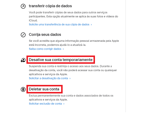 Como apagar ID Apple Permanentemente/Temporariamente