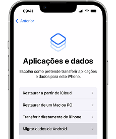 Transferir dados via Migrar para iOS