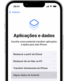 Selecionar Migrar Dados de Android