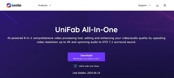 Melhor aprimorador de vídeo de IA – UniFab