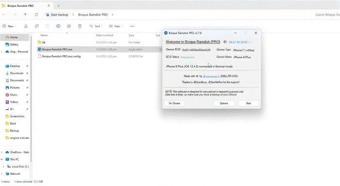 Clique em Start para iniciar o Broque Ramdisk PRO