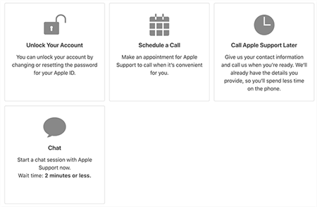 Entre em contato com a Apple para desbloquear a conta do iCloud