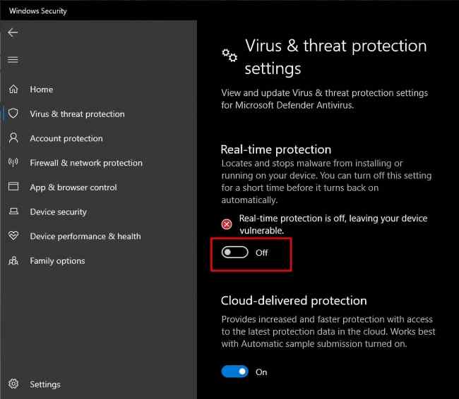 Desativar a Proteção em Tempo Real no Windows