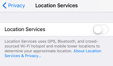 Desative os serviços de localização no iPhone