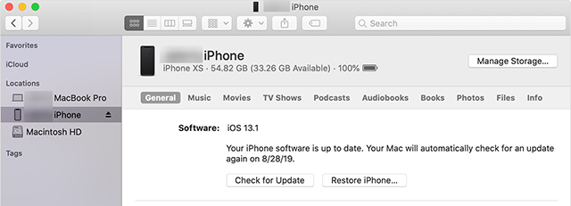 Faça downgrade do iOS com o iTunes/Finder