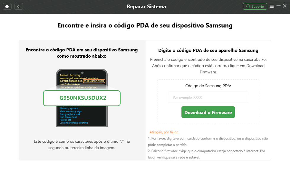 Código PDA Correspondido