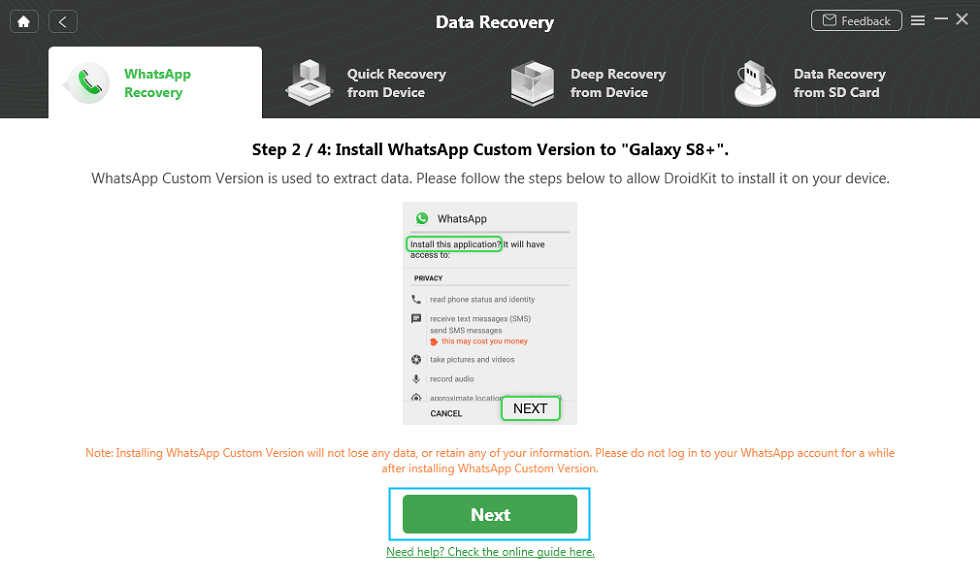 Instalar a versão personalizada do WhatsApp