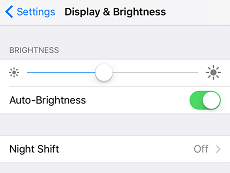 Enable auto-brightness on the iPhone