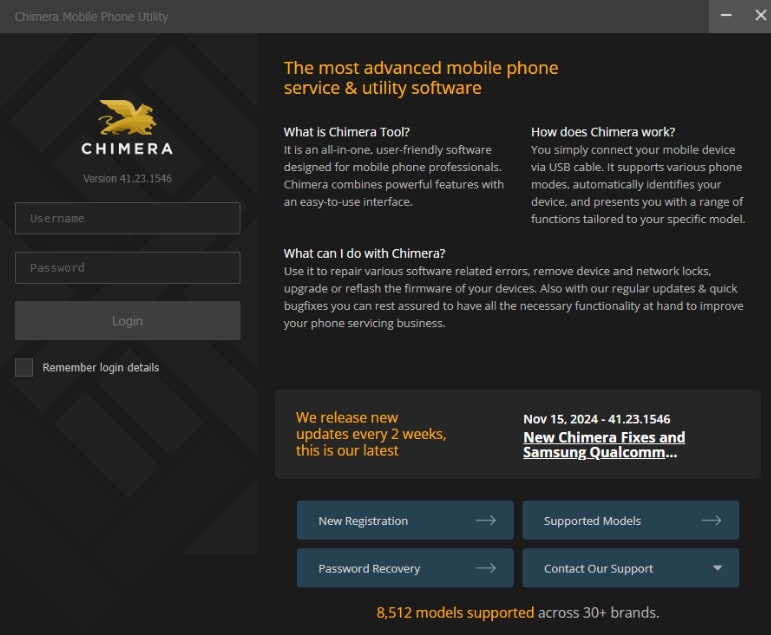 Entre na Sua Conta de Chimera Tool
