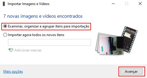 Examinar, organizar e agrupar itens para importação