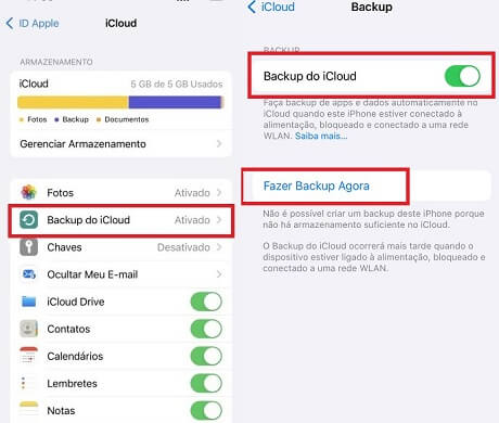 Fazer Backup de iCloud