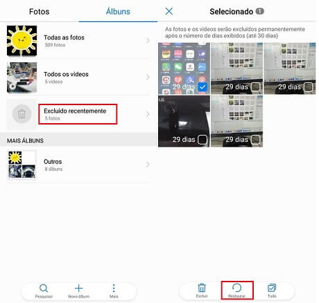 Como recuperar fotos apagadas da lixeira do celular Samsung