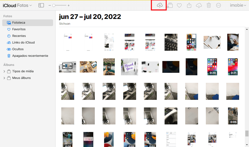 Fazer upload de fotos no iCloud