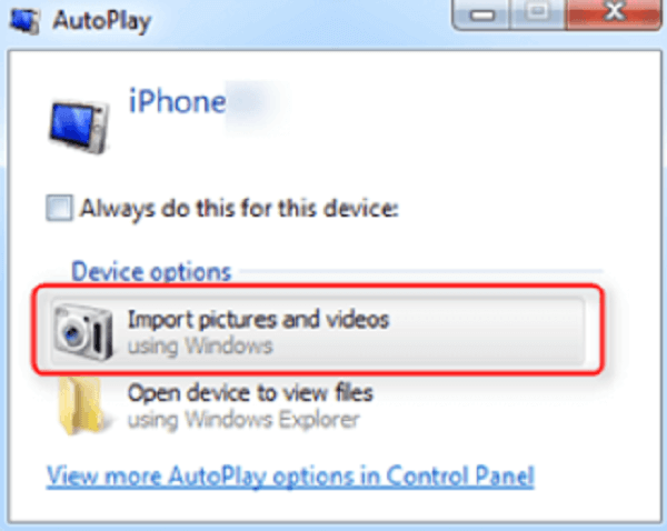 Importar fotos iPhone para Windows 7