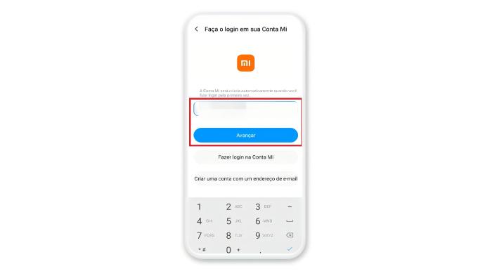Faça login no site em Conta Mi