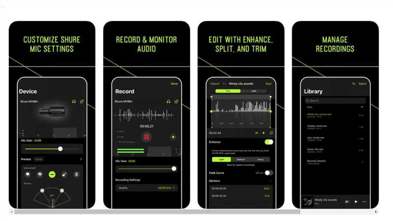 Gravador de voz grátis para iPhone - MOTIV Audio 