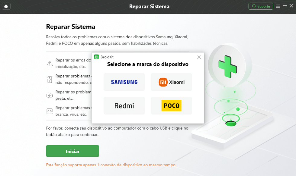 Comece a reparar o telefone Samsung