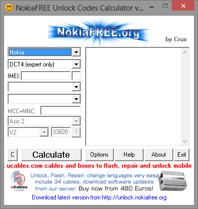 NokiaFREE Unlock Codes Calculator para Remover FRP