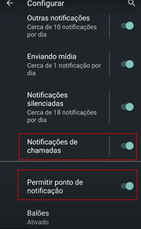 Notificacoes do WhatsApp